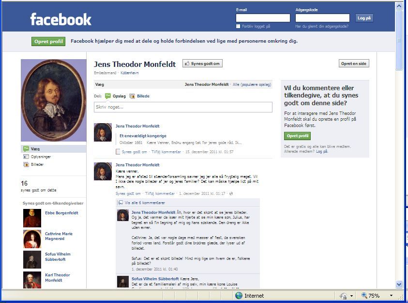 Jens Theodor Monfeldts facebook-profil